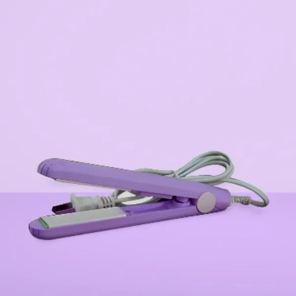 20W Yellow Mini Ceramic Flat Iron Mini Hair Straightener and Curler for Women