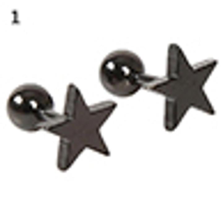 1 Pair Uni Pentagram Pattern Alloy Ear Stud Earring Jewelry Charms for Party