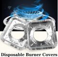 Online Karachi Pack of 10 - Aluminum Foil Gas Stove Burner Covers, Disposable Bib Liners Stove Covers for Kitchen Gas Range Top, Aluminum Foil Plate Gas Hob Protector Burner Cover Stovetop Protector. 