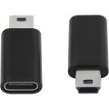 4Pcs USB C to Mini USB 2.0 Adapter Type C Female to Mini USB Male Convert Adapter for MP3 Players Dash Cam,Black. 
