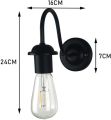 New Modern Black Metal Gooseneck Wall Mounted Lamp With An E27 Bulb Holder Best For | Home | Office | Indoor Lighting |Outdoor Lighting |TV Lounge| Bed Room etc. 