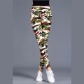 Fashionable Camouflage Outer Wear Leggings Brushed Cotton Printed Women's Large Size Stretch Slimming Skinny Pants Cropped Pants. 