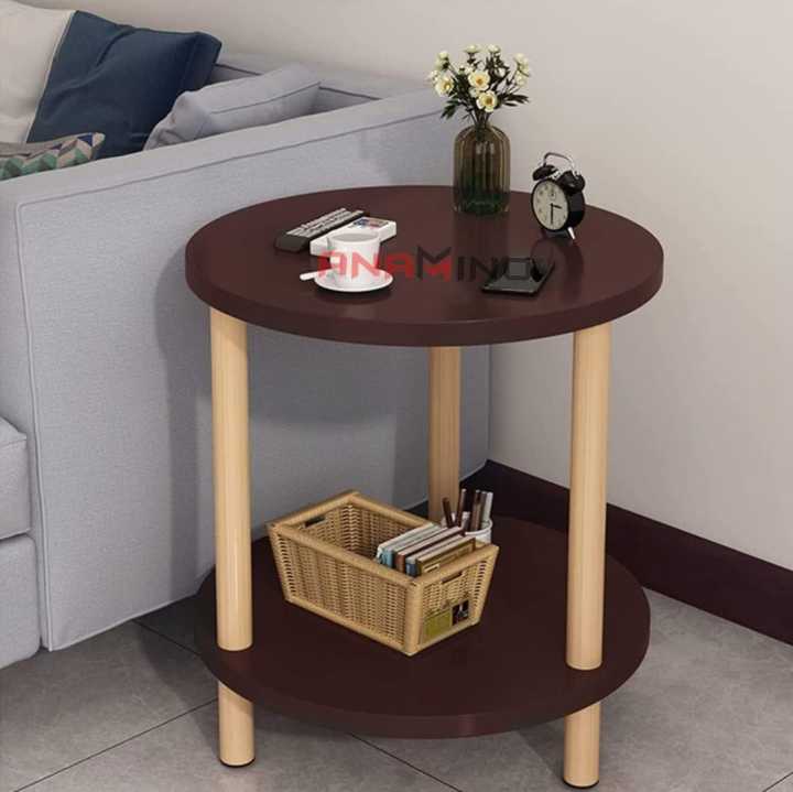 Side%20Table,%20Coffee%20Table,%20%20Wooden%20Bedside,%202%20Tier%20Coffee%20Tables,%20with%20Storage%20Shelf,%20Round%20for%20Living%20Room,%20Office,%20Bedroom%20(%20Brown%20,%20Black%20and%20White%20)%20-%20Image%202