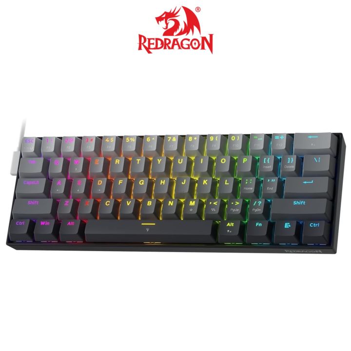 Redragon K617 FIZZ Rapid Trigger Gaming Keyboard 61 Keys Wired Mechanical Keyboard 8K Hz Polling Rate  Hyper-Fast Actuation, Dedicated Magnetic Switch