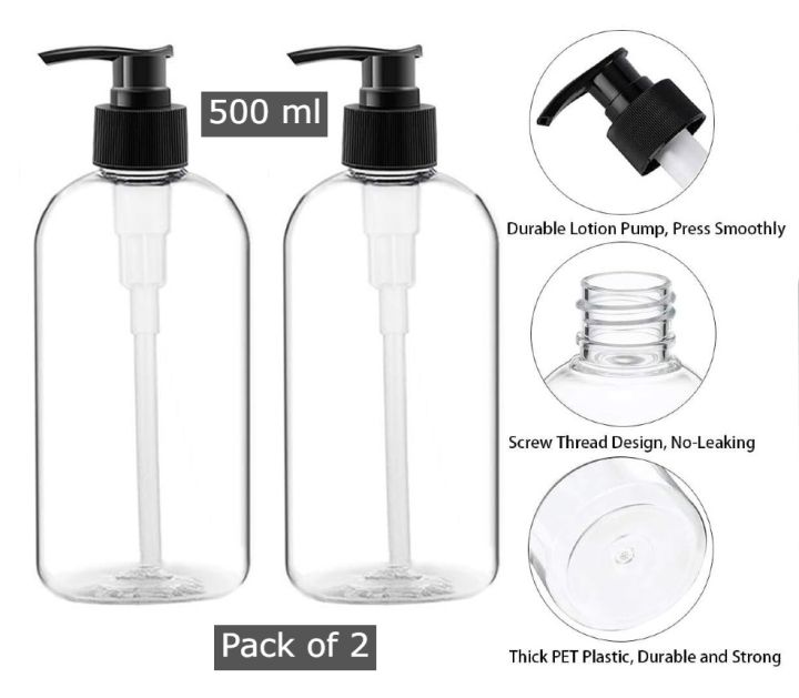 500ml Hand Wash Dispenser Pump Bottle Empty, Shampoo Bottle Empty, Bottle Dispenser, Soap Dispenser for Kitchen Sink, Hand Wash Bottle, Empty Bottles Empty Containers