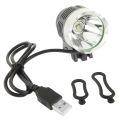 3 Modes USB Cree XML T6 LED headlamp/bicycle light, luminous flux: 900lm, cable length: 1.5m. 