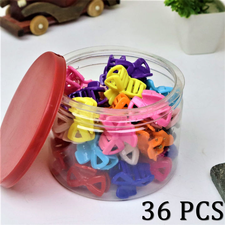 36 HAIR CHUTKI HAIR CATCHER SMALL BUTTERFLY MULTICOLOR JAW CLIP FOR GIRLS  / BABY GIRLS HAIR CATCHER / SMALL PLASTIC HAIR CLUMPS