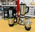 SUPEREST Best Juicer Blender Machine Set 3 in1 Stainless Steel Body Heavy Duty Blender Germany Brand -1000Watts Powerfull Motor / 6 Sharp Blades For Ice Crushing,smooothies,Soybean,etc Blender Choper, Grinder | SILVER. 