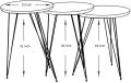 1 Pcs / Set of 3 Round Coffee Table HIGH Gloss Nesting End Tables - Round Wood Stacking Coffee Side Accent Tables with Metal Legs for Living Room, Home Office, Nightstands for Bedroom, Sturdy Easy Assembly - 3 Piece Nesting Table set for  living Room. 