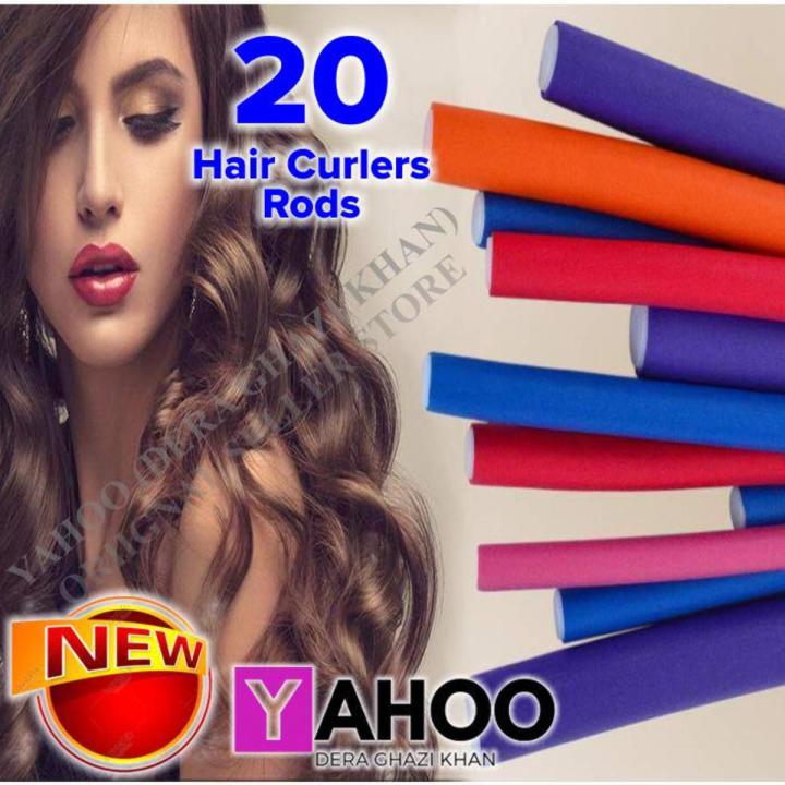 20 Hair Roller Curling Rods Soft Flexible Hair Curler Makers DIY Hair Styling Tools Harmless for Dry/Wet Hair