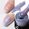 UR SUGAR 7ml Auroras Rubber Base Gel Nail Polish Blue Glitter Sparking Soak Off UV LED Nails Art Gel Varnish. 