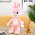 Cute buck tooth rabbit plush toy little white rabbit doll doll doll funny gift men and women birthday gift. 