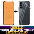 Vivo V27e Matte Glass Protector Ceramic Glass + Back Protector Transparent Hydrogel Soft Film jell Protection For Vivo V27e. 