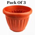 Pack of 3 Large Plastic Pots For Plants & Flowers Diameter 9 Inch - Outdoor And Indoor Plant Pots. 