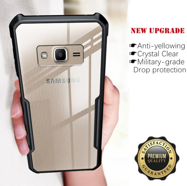 lthmy for Samsung Galaxy Grand Prime plus SM-G532F case ultra-thin transparent back case reinforced corner with shock-proof soft TPU bumper frame cover skin