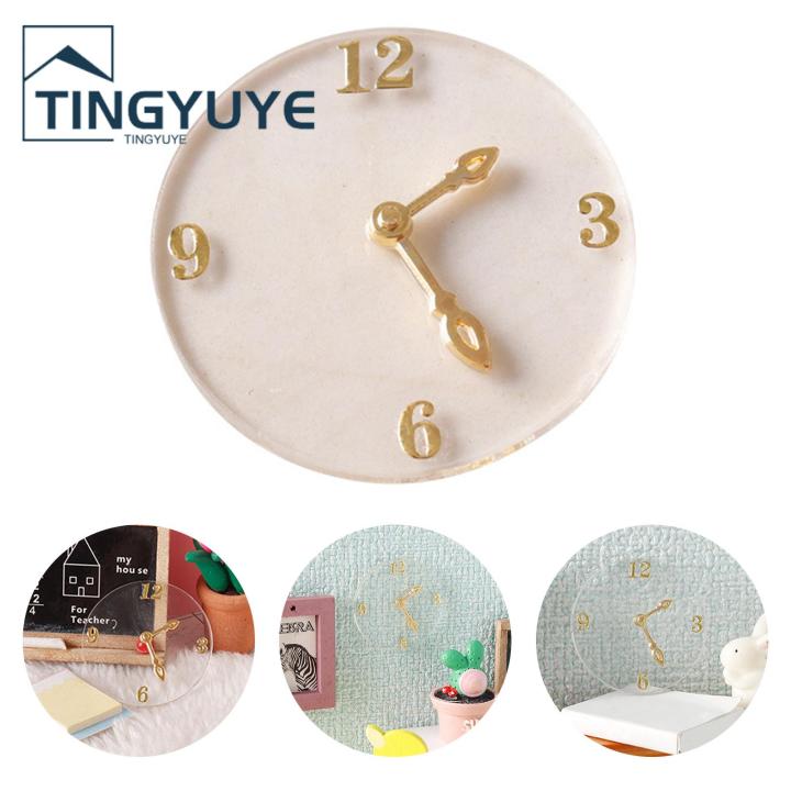 Dollhouse Decor Miniature Dollhouse Wall Clock Model Toy for Pretend Play Realistic Furniture Accessory 1 12 Scale Miniature Wall Clock
