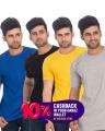 Super Fit Pack of 4 Round Neck T-Shirts For Men - Mix Colors(null). 