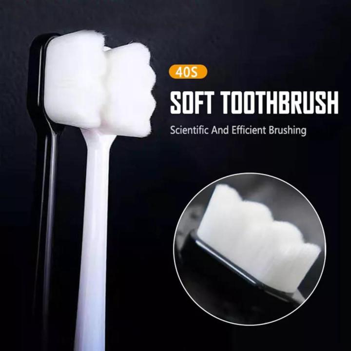 Ultra Fine Soft Toothbrush Nano Bristle Adult Tooth Brush Teeth Deep Cleaning Dental Oral Care Antibacterial Gum Health Hygiene Super Micro Toothbrushes For Sensitive Gums Fiber Thin Hair Whitening Superfine Thick Wave Bristled Cleansing Handle