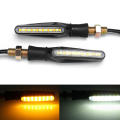 Bike Indicator With LED Flowing Turn Signal Lights Plain Running Audi Style - 2 Pcs. 