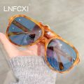 LNFCXI New Retro Oversized Double Bridges Men Pilot Polarized Sunglasses Clear Anti Blue Light Glasses Frame Women UV400. 