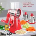 Vegetable Cutter - Manual Tabletop Drum Cheese Grater - 6 in 1 Vegetable Cutter Machine for Potato Onion Carrot Manual Cutting Machine - Drum Grater Manual Vegetable Cutter Slicer Kitchen.. 