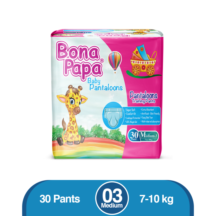 Bonapapa Pants Economy M Size 3 -  30 PCs - 4 -11 Kg