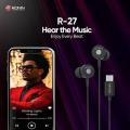 Original Ronin R-27 Type-C Metal Handsfree | Magical Sound | Enhanced Deep Bass | 10mm Driver + High-Fidelity Sound | In-Line Mic & Controls | Type-C Wired Earphones for Music, Calling & Gaming |Best Earphone| 1 Year Official Warranty | Ronin Handfree. 