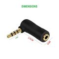 L Shape AUX 3 Pole Female To Male Right Angle Converter Adapter 3.5mm Adapter Jack Mic Converter Audio Stereo Adapter Headphone Jack Converter. 