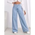 Wide Leg Ice Blue Denim Jeans For Women/Girls/Female Export Quality Fashion Baggy Jeans. 