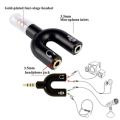 Audio Jack Headphones with mic, 3.5 mm Jack Splitter 2 Male 1 Female (U-Shape). 