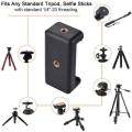 Universal Fixed Mobile Phone Clip Holder with 1/4” Screw Mount – Tripod, Selfie Stick & Ring Light Compatible Bracket. 