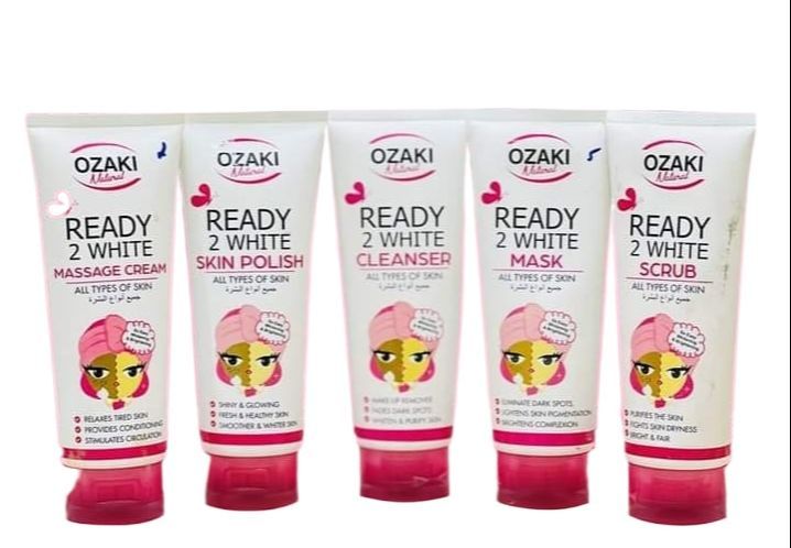 Ozaki Natural Ready 2 White Facial kit - Massage Cream, Skin Polish, Cleanser, Mask and Scrub - 5 in 1
