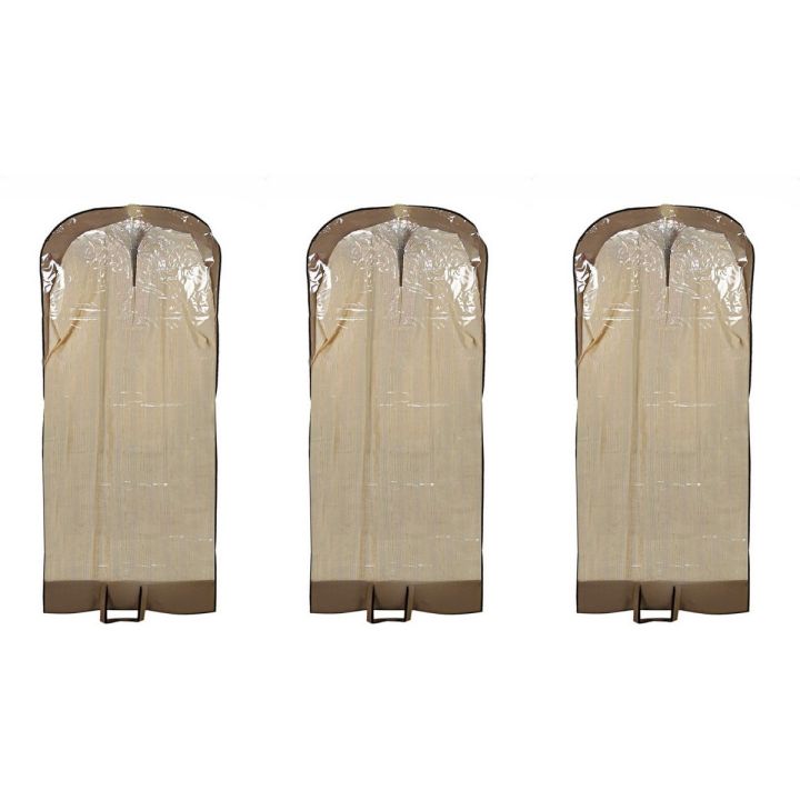 Pack of 3 – 48 Inches Dress Cover for Clothes / Garment Bags / Suit Protecting Covers for Dresses / Dust Proof / Wardrobe Organisers / Dress Covers / Garments bag