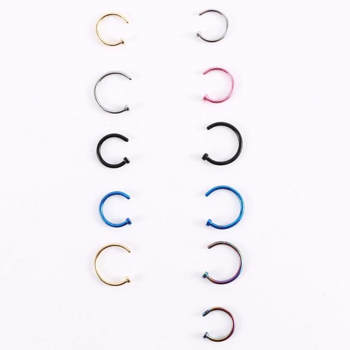 5-Piece 18g Stainless Steel Nose Hoop & Septum Ring Set – Cartilage, Lip, Eyebrow Piercing Jewelry