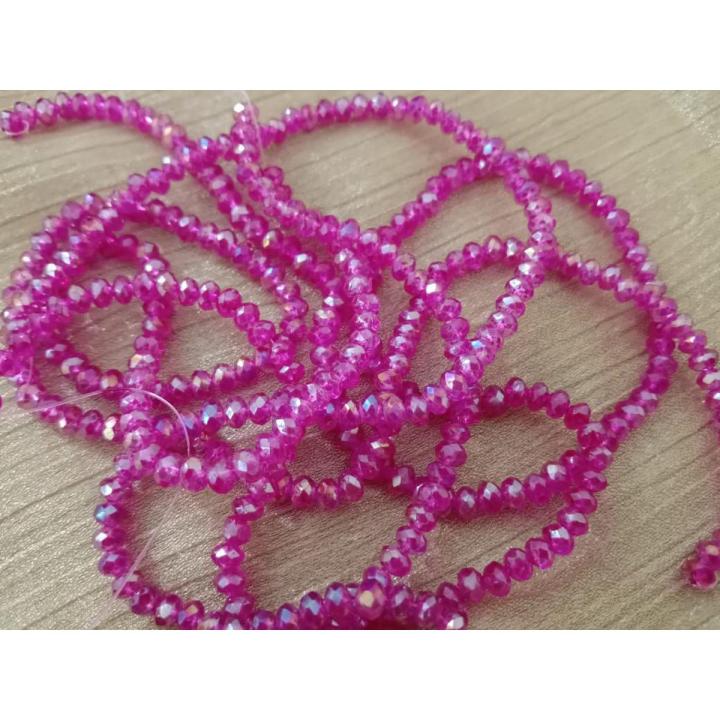 4 mm Crystal Beads | Pearls | Moti Pack | Moti Larri | Crystal Pink (01 Larri of Crystal Pink Color)