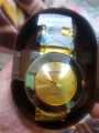 Beautiful Golden Watch Seamax Quartz with Golden metalic Chain. 
