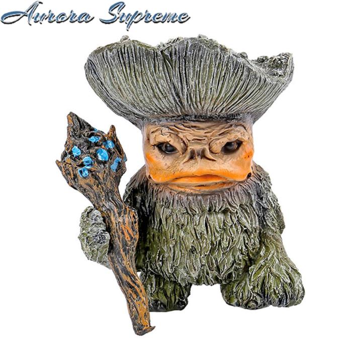 Unique Design Sculpture Mini Mushroom Elf Statue with Cane Fairy Tale Figurine Resin Desktop Decoration for Home Party Decor Buyers' Choice Decorative Resin Statue