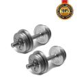 Set of 10 kg High Quality Iron Dumbbells Plates with 2 Dumbbell rods Handle wrist Band Home Gym. 