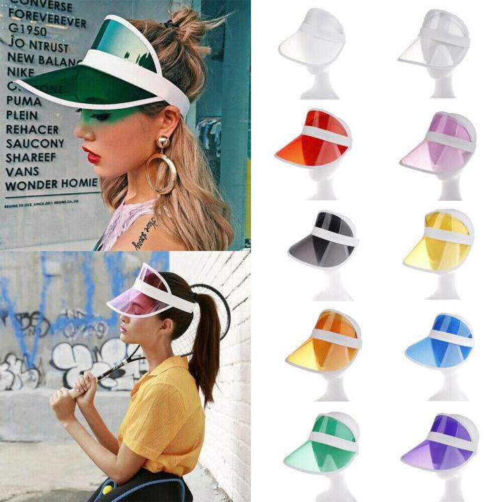 Fashion Summer Sun Hat Women Man Transparent Visor Clear Plastic Adult Sunscreen Cap Sunhat Uni Outdoor Hats