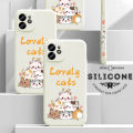 Jizetin for OPPO F19 Pro / A94 Case Side Design Phone Cover Lovely Cat Animals Print Edges Small Pattern Liquid Silicone INS Style Trend Case. 
