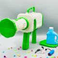 Bazooka Bubble Gun 64 Holes/ 64 Holes Colorful Bubble Machine Gun 16 to 17 inches Size  With 2 Bubble Liquid Bottle-Tray/ Rechargeable Battery Operated New Colorful Light Bazooka Bubble Machine 64 Holes For Birthday Party/Pool Party & Perfect For Gifting. 
