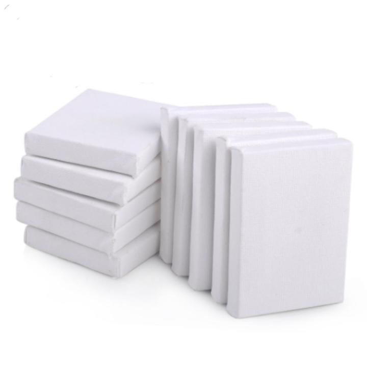 10 Pack Mini Canvas Panels - 5pcs (6 x 6 ), 5pcs ( 8 x 8 )100% Small Cotton Stretched Canvas Boards for Painting.