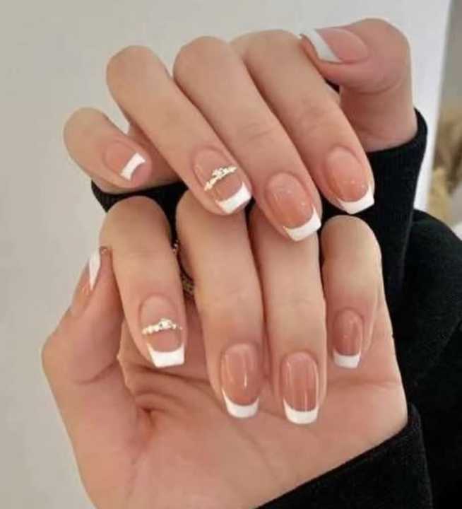 24 pcs artificial nails with nail fillers and nail stickers sheet press on nails