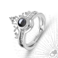 Crown Combination 100 Languages i Love You Projection Ring Couple Romantic Love Memory Wedding Ring Jewelry For Your Loved Once Valentine Gift. 