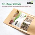 EBG's Super Seed Mix (Pumpkin Seeds, Sesame Seeds, Sunflower Seeds, Flax Seeds) 100g Pouch Pack (Raw, Unroasted, Unsalted). 