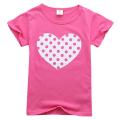 Baju-T Kanak-Kanak Perempuan Summer Kids Girls T-Shirt Love Heart Cartoon Short Sleeve Tops Cotton Breathable Cooling Wear. 