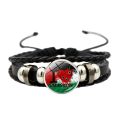 Talent Star Women Handmade Palestine Flag Bracelet Adjustable Multi-layer Beaded Bangle for Jewelry Lovers. 