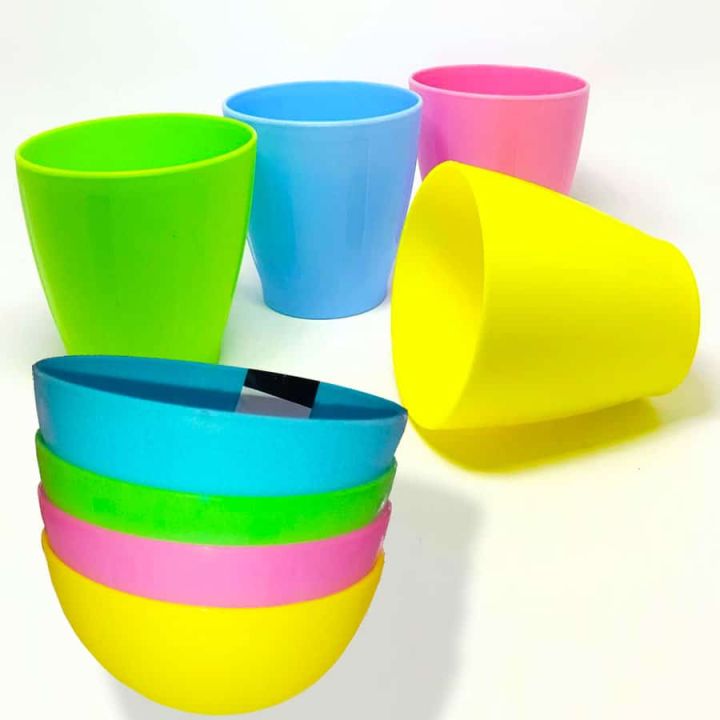 Pack Of 4+4 Plastic Unbreakable Colorful Bowl & Glass For Kids Plastic Crockery Dining Elegant Design child friendly color