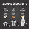 SILVER CREST STAINLESS STEEL 3-IN-1 JUICER BLENDER GRINDER MACHINE: MULTI-FUNCTION JUICER, BLENDER WITH PULSE, AND PRECISION GRINDER FOR FRUITS, VEGETABLES, COFFEE BEANS, NUTS, AND SPICES. 