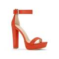 Women Fashion Stylish 4-Inch Block Heels Sandals in Vibrant Shades Ideal for Bridal Parties and Every Occasion - Easy to Walk and Comfortable Black, Orange, Shocking Pink, Light Pink, Green, Maroon, Brown, Skin Purple, Red, Blue, Yellow. 